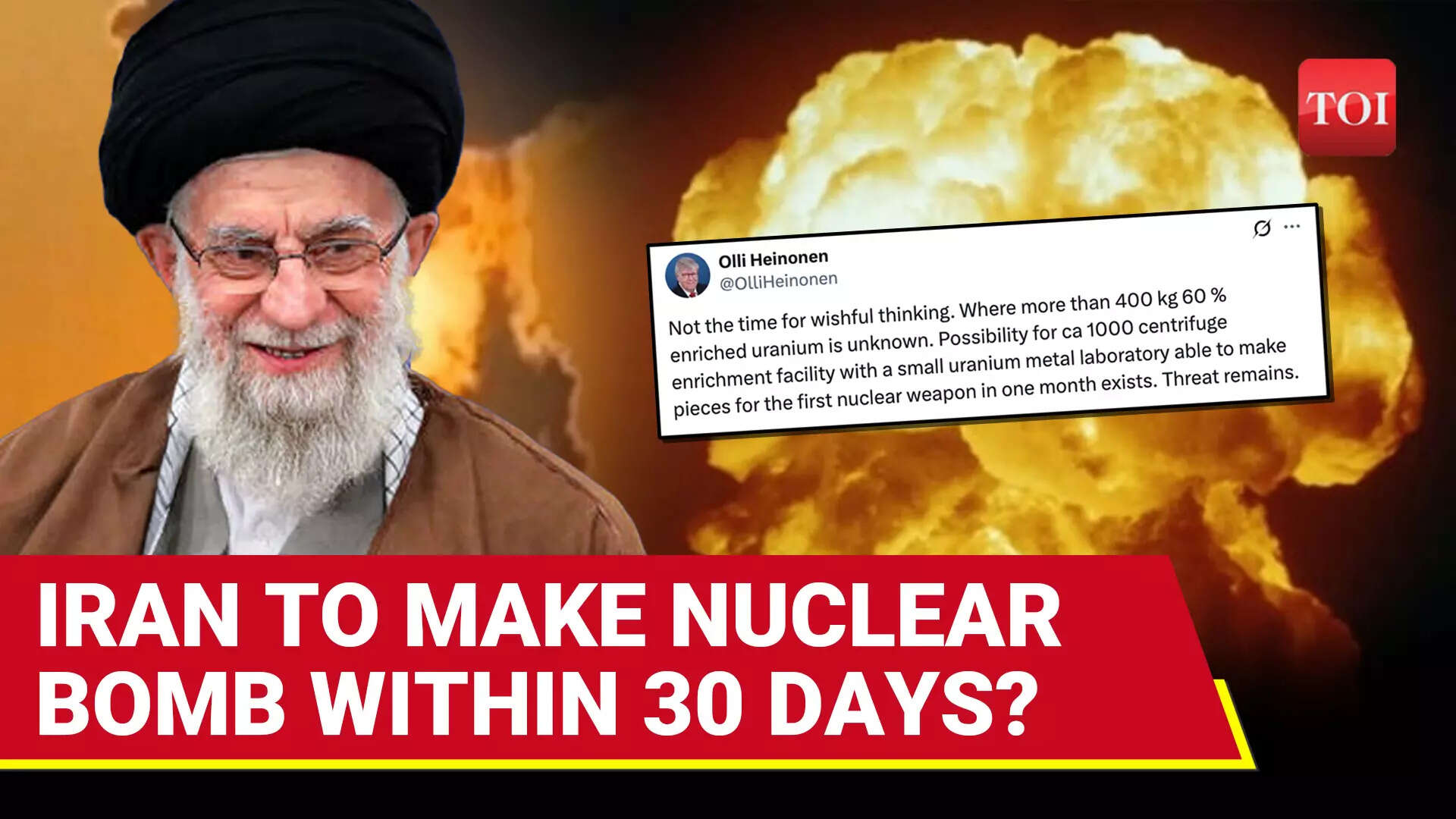 Khamenei To Deliver NUCLEAR Shock In 30 Days? Ex-IAEA Chief Warns Of Uranium-filled Lab & Weapons